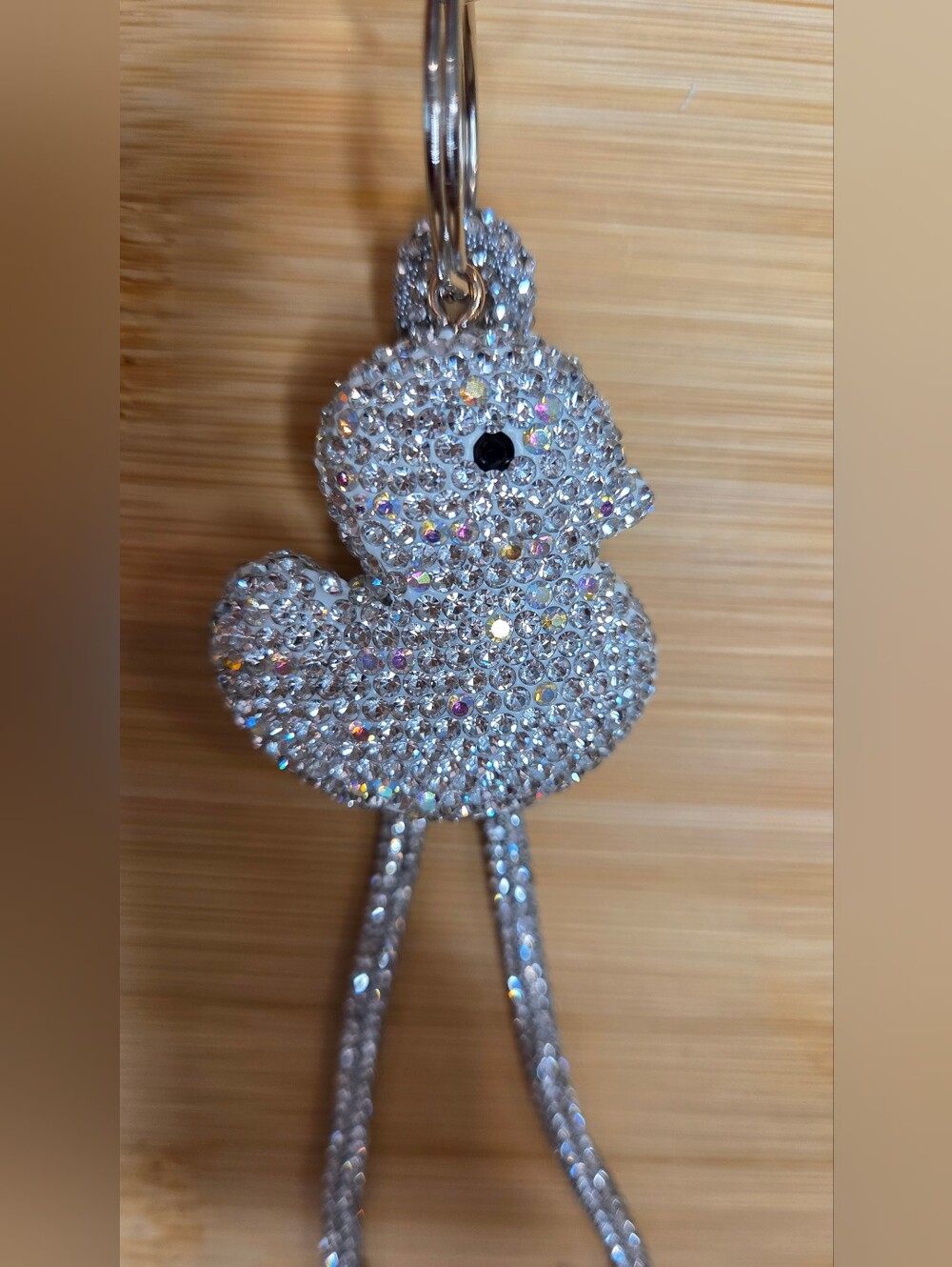 🐥 Bling Rhinestone Rubber Ducky Keychain Wristlet Strap Bag Charm 🐥 - Picture 9 of 15